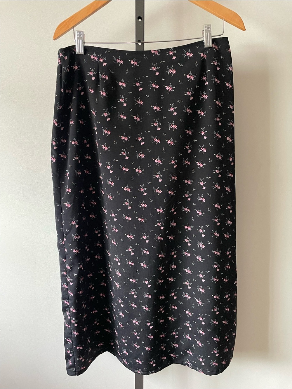 90s Y2K Vintage Ditsy Floral Skirt Whimsigoth Grunge Coquette Black Pink